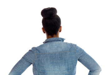 Model isolated showing her back