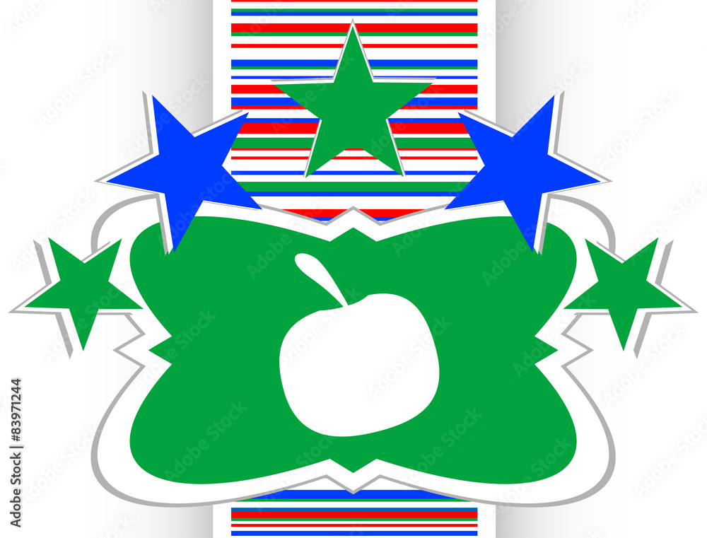 Aufkleber apple icon on round button collection original button
