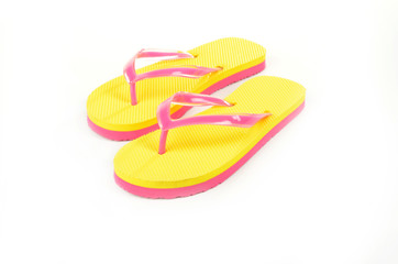 Flip Flops Yellow isolated on white