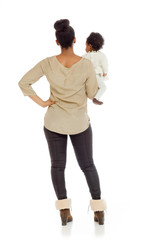 Model isolated showing her back