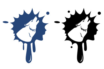 Icon wolf howling at the moon