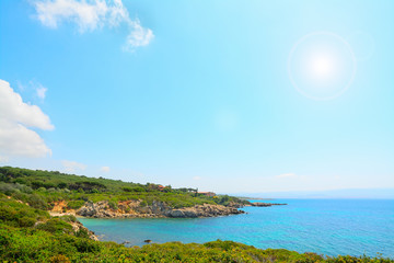 shining sun over Alghero coastline
