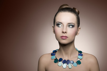 girl with turquoise make-up