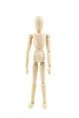 Wooden man isolated on white