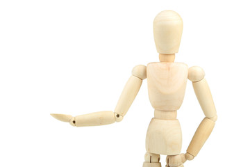 Wooden man on white background