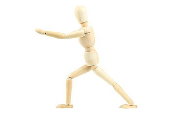Wooden man isolated on white
