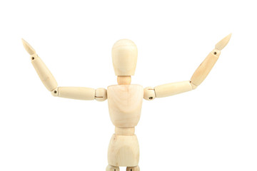 Wooden man on white background
