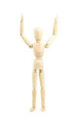 Wooden man isolated on white