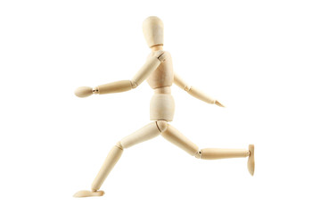 Wooden figure isolated on white