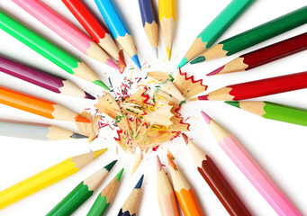Fototapeta premium Colour pencils isolated on white