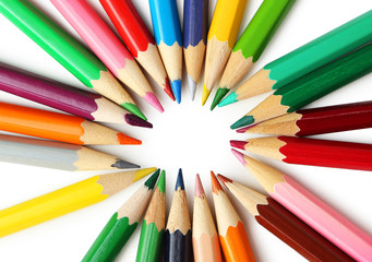 Fototapeta premium Colour pencils isolated on white