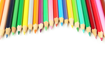 Colour pencils isolated on white