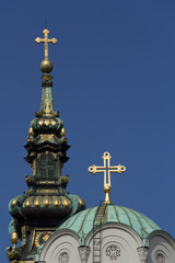 Fototapeta na wymiar Orthodox Christian Church domes