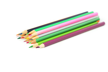 Colour pencils isolated on white