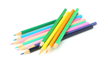 Colour pencils isolated on white