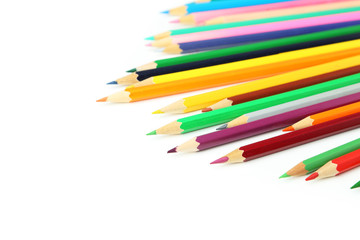 Colour pencils isolated on white