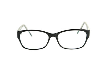 Fototapeta premium Black eye glasses isolated on white