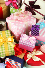 Beautiful gift boxes background