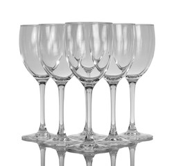 Empty champagne glasses