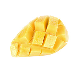 Mango slice isolated on white background