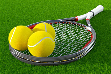 Tennis Racket Grass Top - 83975415