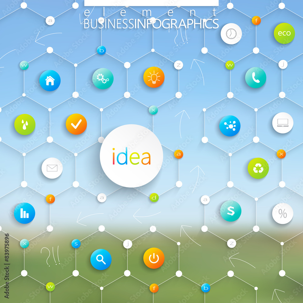 Poster modern infographic design with place for your text. vector