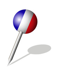 „Frankreich“ Stecknadel
Vektor Illustration 

