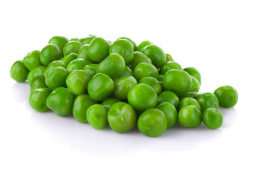 green beans on white background