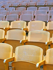 Naklejka premium empty seats in the stands before the sporting event
