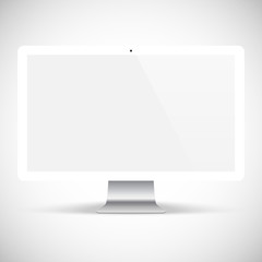 realistic detailed monitor isolated on a gray background