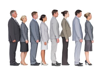Business team standing in row