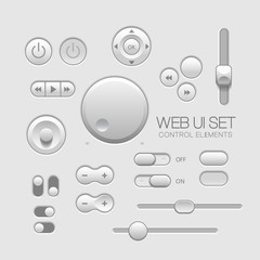 Light Web UI Elements Design Gray