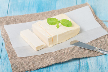 Butter on sheet of paper