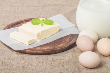 Butter on sheet of paper