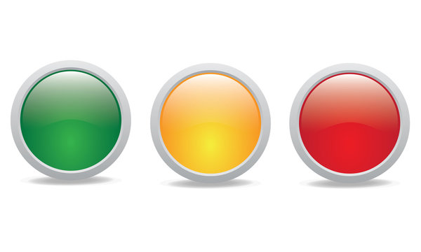 icona web bottone riflesso verde, giallo e rosso
