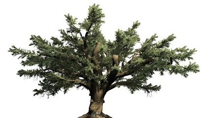 Fototapeta na wymiar Cedar of Lebanon tree - separated on white background