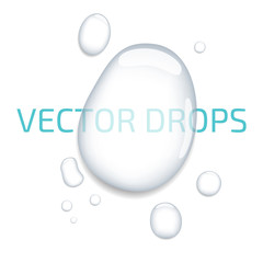 Pure clear water drops