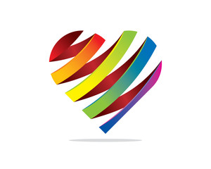 ribbon rainbow heart