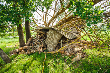 Old Barn Damaged By Recent Hurricane