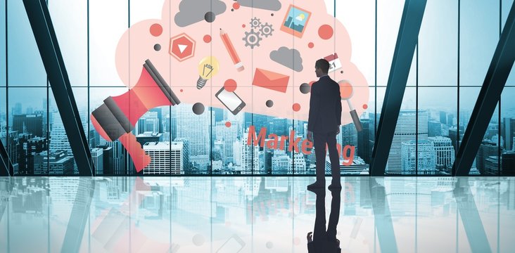 Composite image of businessman standing - Powered by Adobe