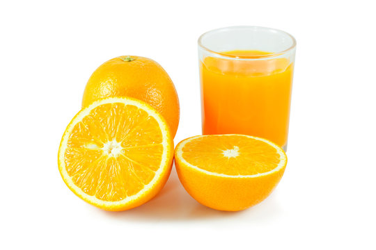 Oranges Juice on white stock-image