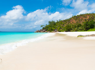 Beautiful Paradise beach - Anse Georgette at Praslin, Seychelles