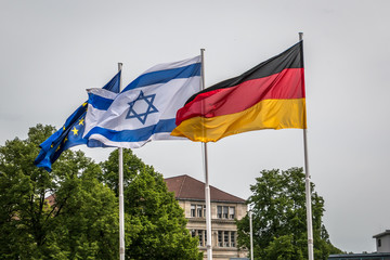 European union, Germany and Israel flag 