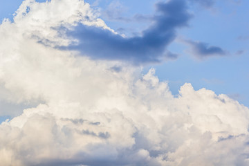 Blue sky with clouds many cubes