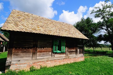 Wooden cottage on the farm