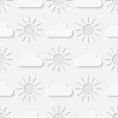 Shining sun and clouds seamless pattern. Eps10