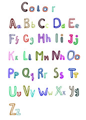 Elegant style font set Vector 8 color