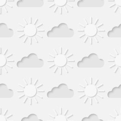 Shining sun and clouds seamless pattern. Eps10