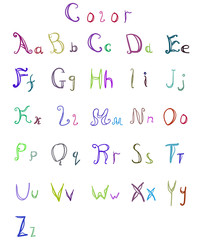 Elegant style font set Vector 12 color