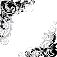 Obraz na płótnie Canvas Swirl black and gray angle ornaments